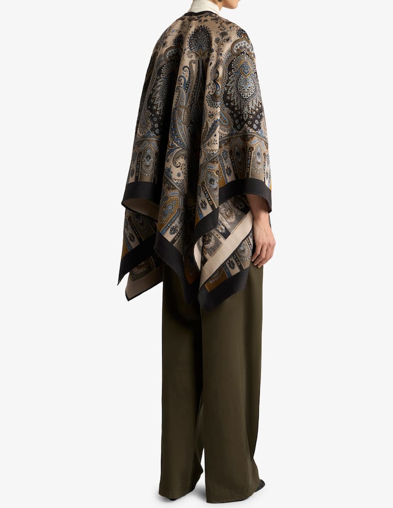 ETRO Wool-blend jacquard cape with paisley motif - picture 3 ETRO Wool-blend jacquard cape with paisley motif - picture 3