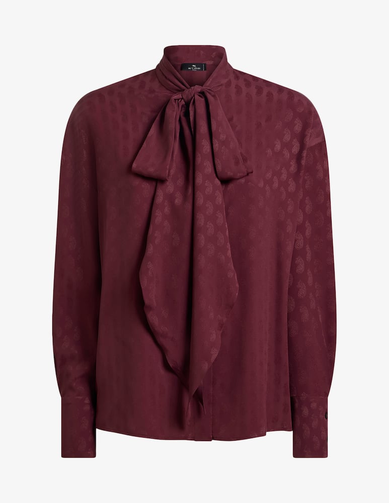 rinascente ETRO Silk-blend jacquard shirt with silk scarf and paisley motif