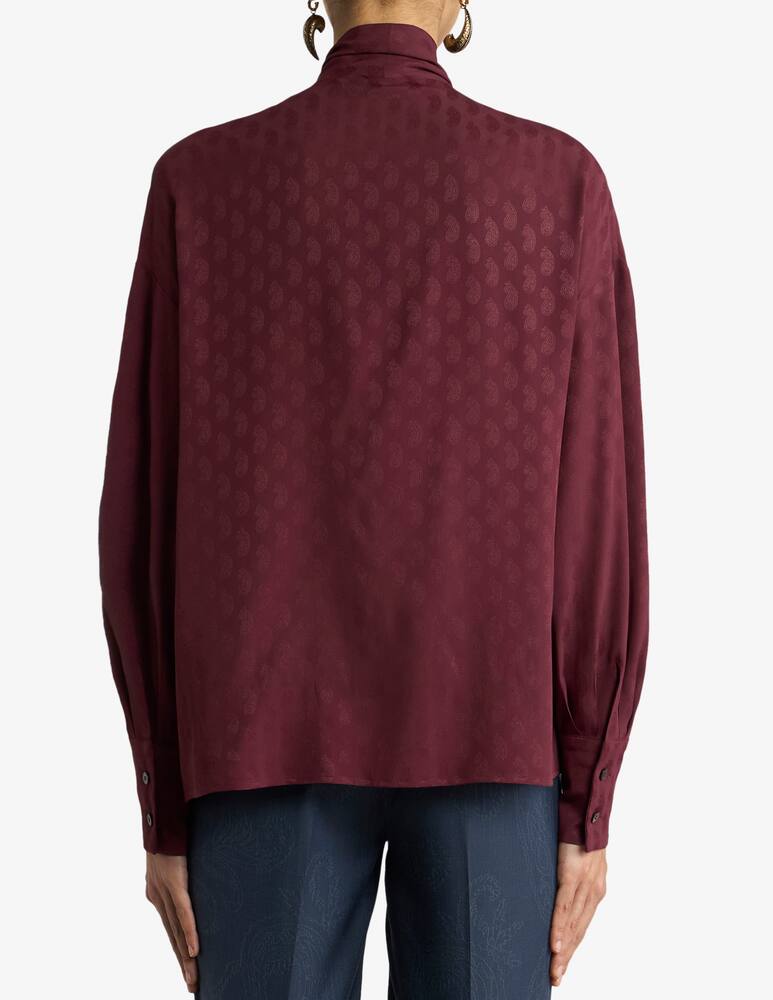 rinascente ETRO Silk-blend jacquard shirt with silk scarf and paisley motif