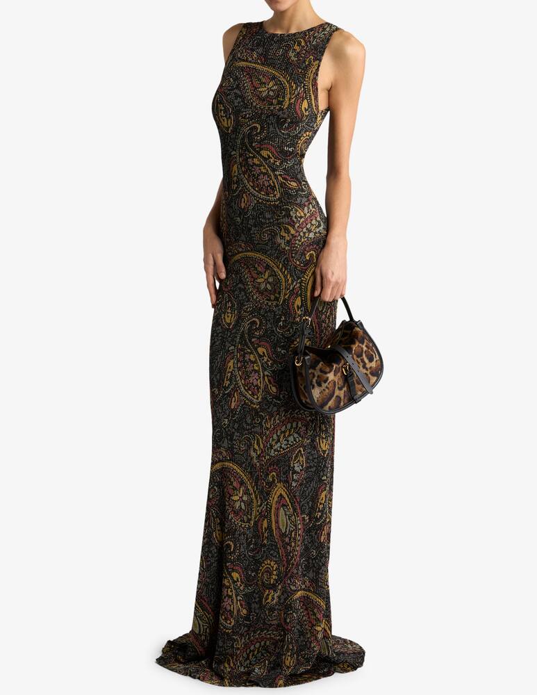 rinascente ETRO Ribbed long dress with floral paisley motif