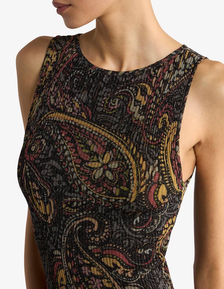 rinascente ETRO Ribbed long dress with floral paisley motif
