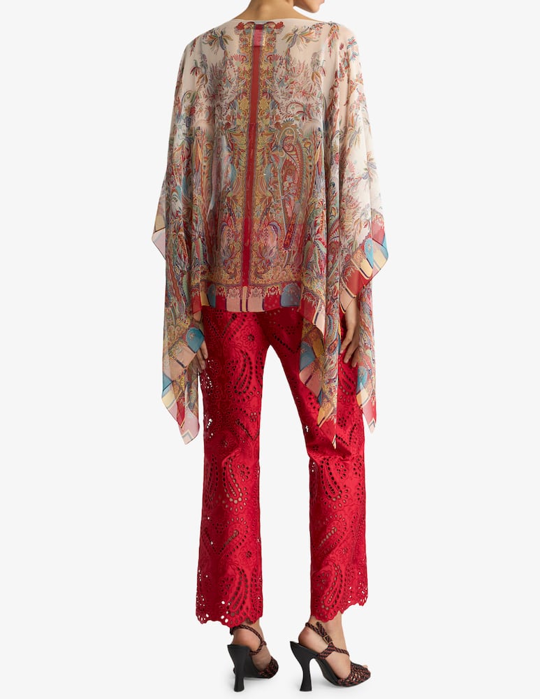 ETRO Top poncho in seta con motivo paisley foliage - immagine 3 ETRO Top poncho in seta con motivo paisley foliage - immagine 3