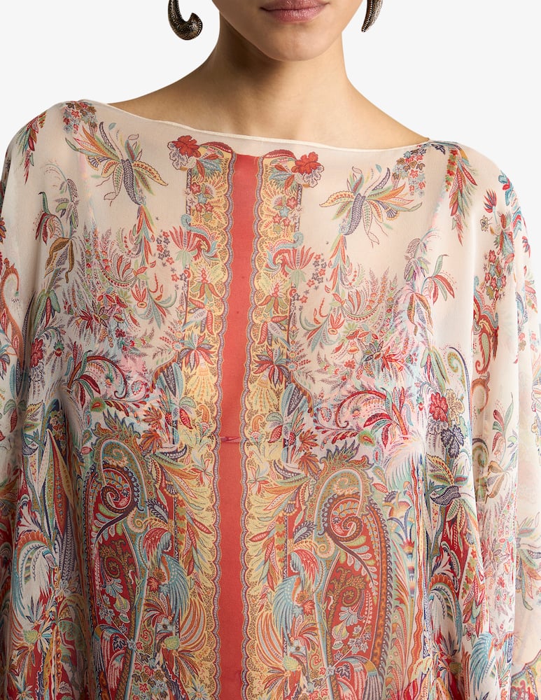 ETRO Top poncho in seta con motivo paisley foliage - immagine 4 ETRO Top poncho in seta con motivo paisley foliage - immagine 4
