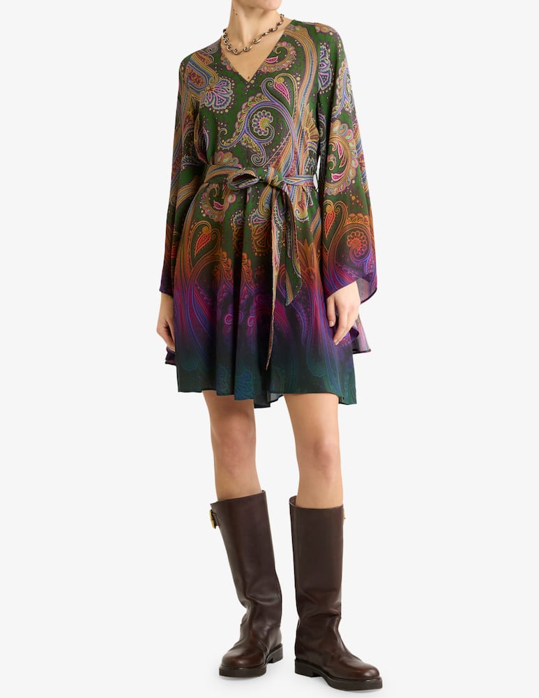 rinascente ETRO Abito corto con cintura e motivo paisley dégradé