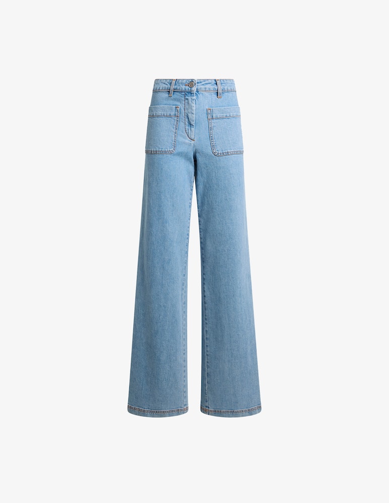 ETRO Jeans flare in denim di cotone stretch con logo ricamato - immagine 5