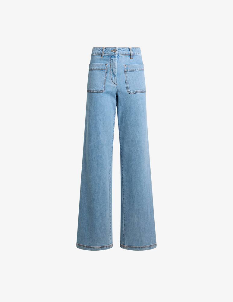 rinascente ETRO Jeans flare in denim di cotone stretch con logo ricamato
