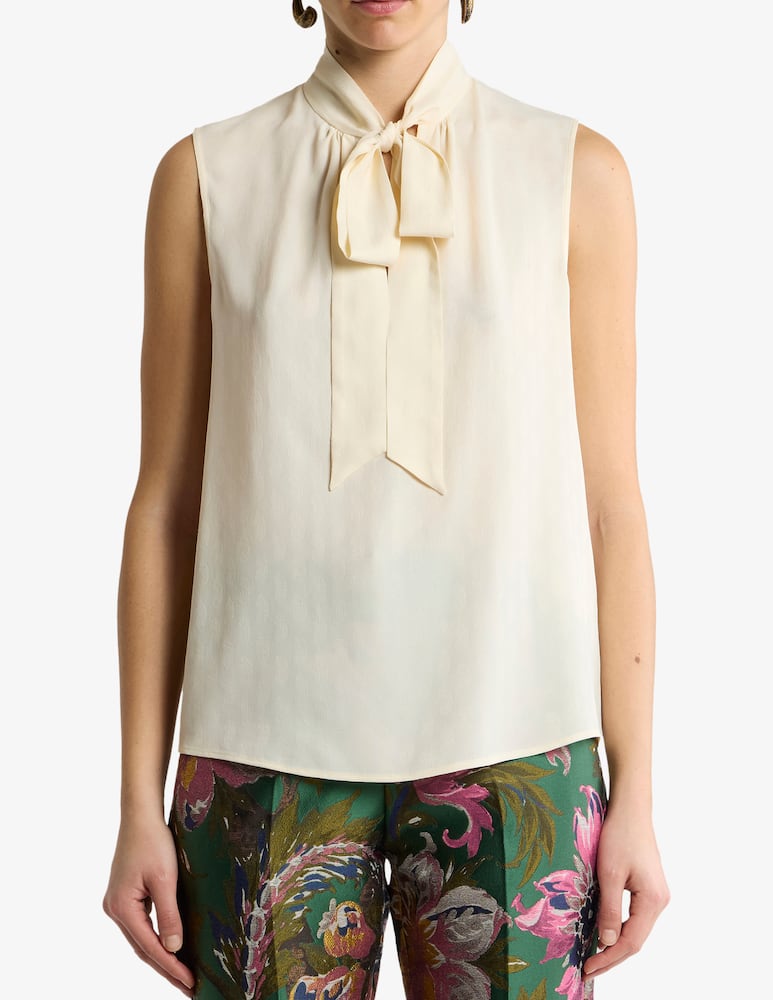 ETRO Top jacquard in misto seta con foulard e motivo - immagine 2 ETRO Top jacquard in misto seta con foulard e motivo - immagine 2