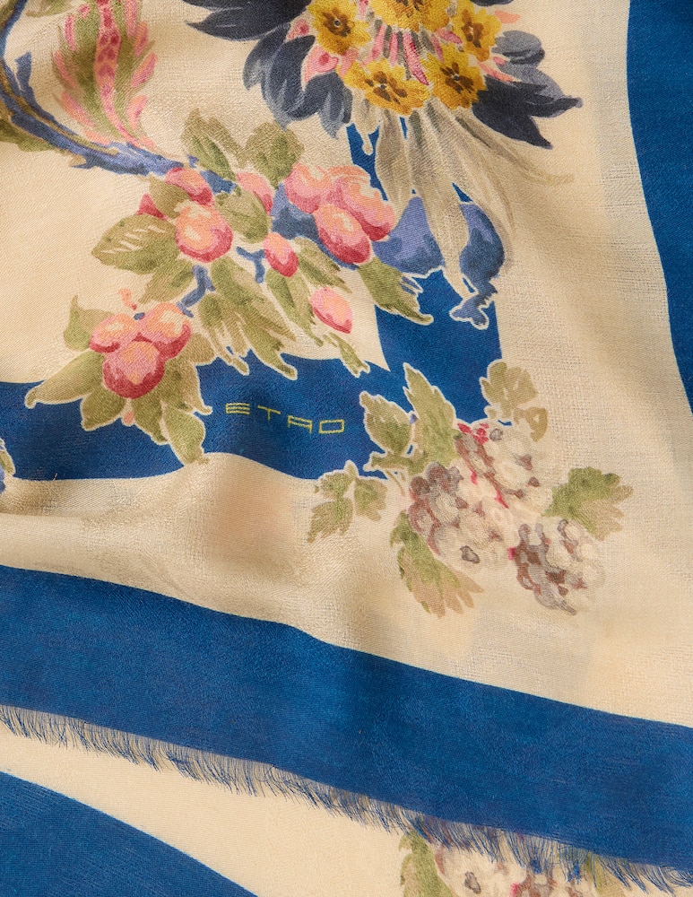 rinascente ETRO Modal and cashmere jacquard shawl with floral motif