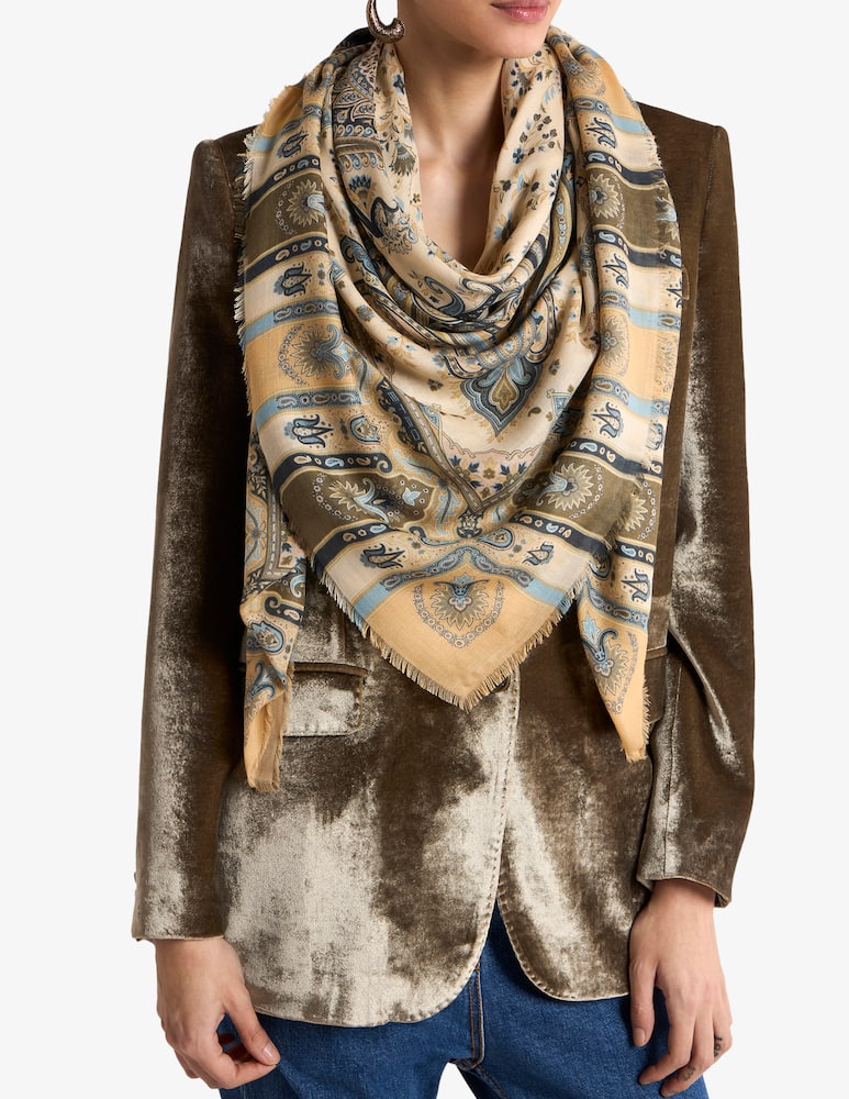 rinascente ETRO Modal and cashmere shawl with paisley motif