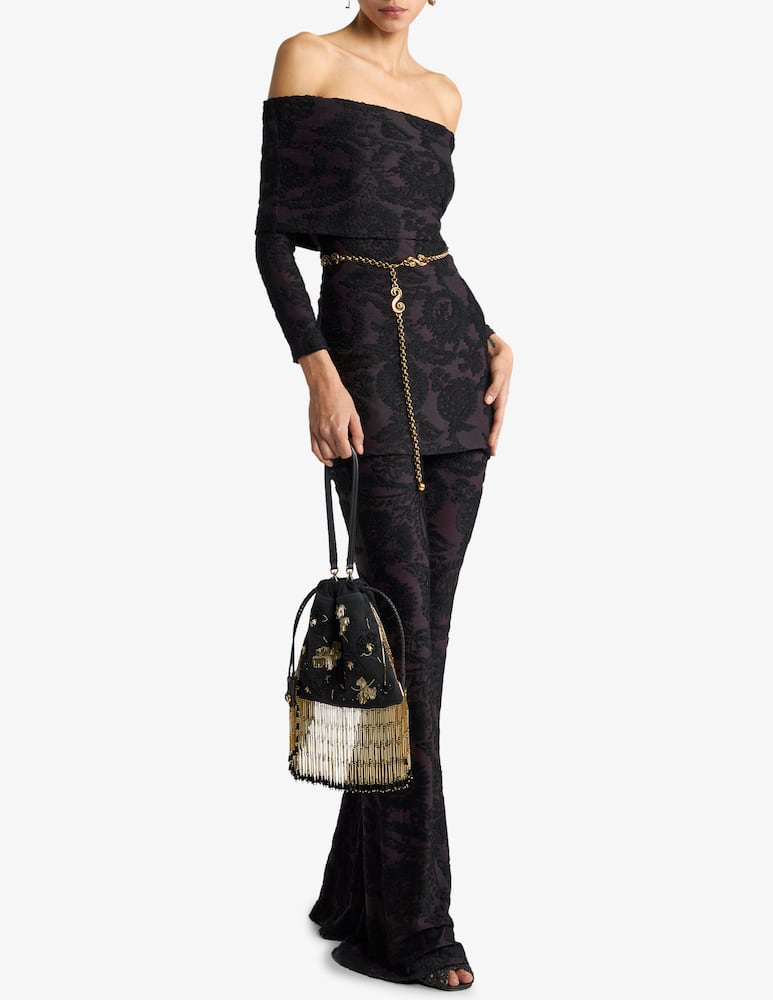 rinascente ETRO Pantaloni flare in ciniglia jacquard con motivo paisley foliage