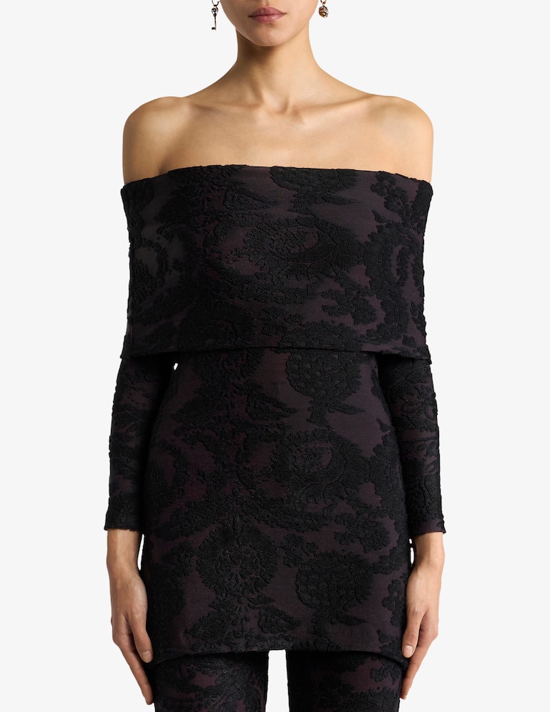 rinascente ETRO Sweater in chenille jacquard with paisley foliage motif