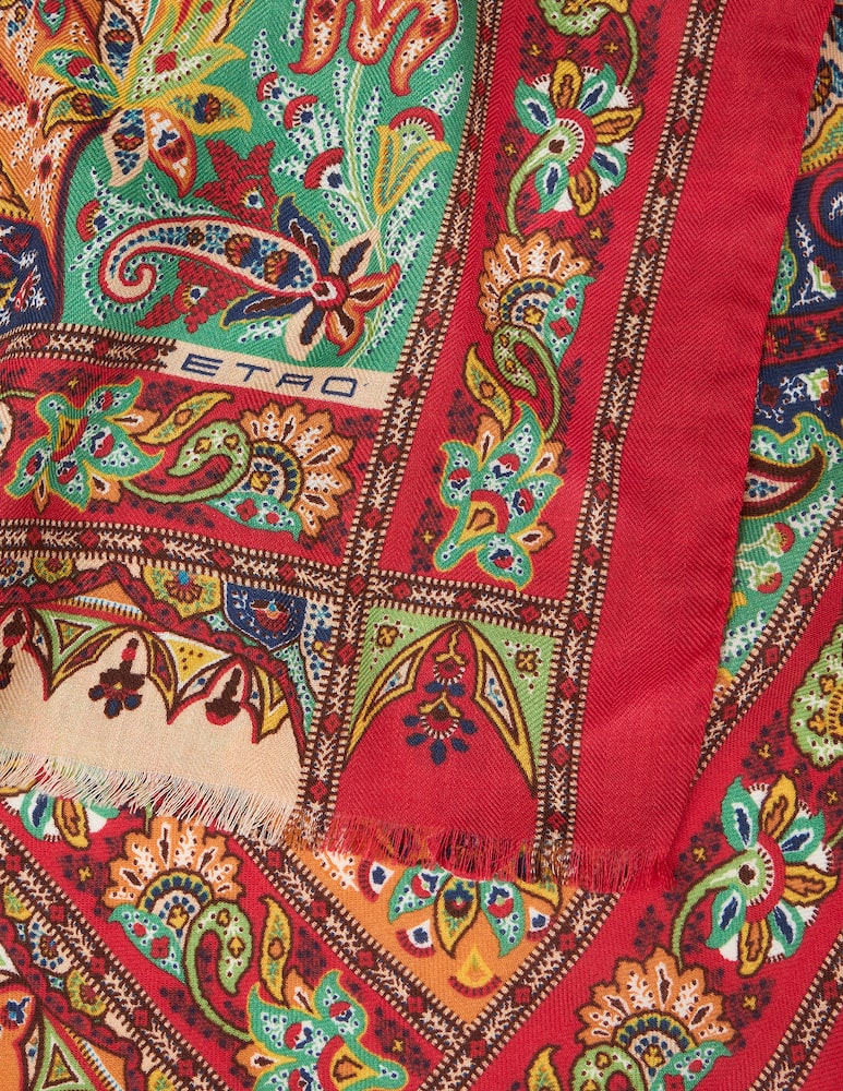 rinascente ETRO Sciarpa in cashmere, seta e lana con motivo paisley