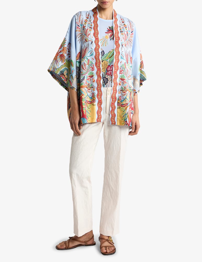 rinascente ETRO Pantaloni jacquard in misto cotone stretch con con pizzo rebrodé