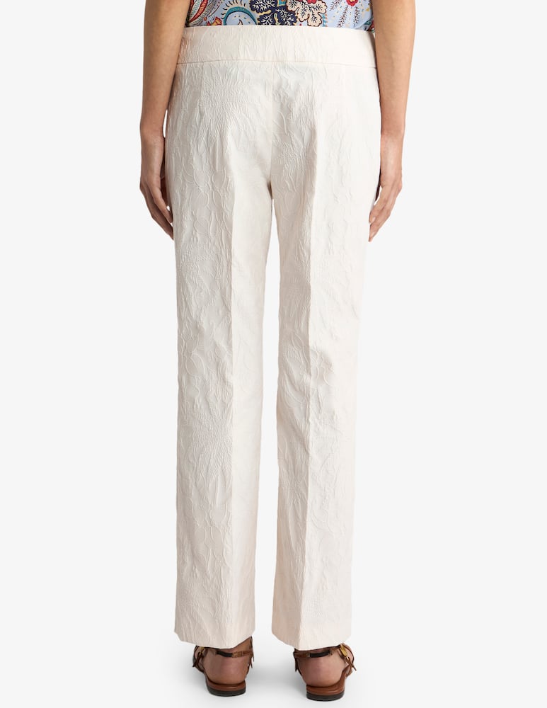 rinascente ETRO Pantaloni jacquard in misto cotone stretch con con pizzo rebrodé