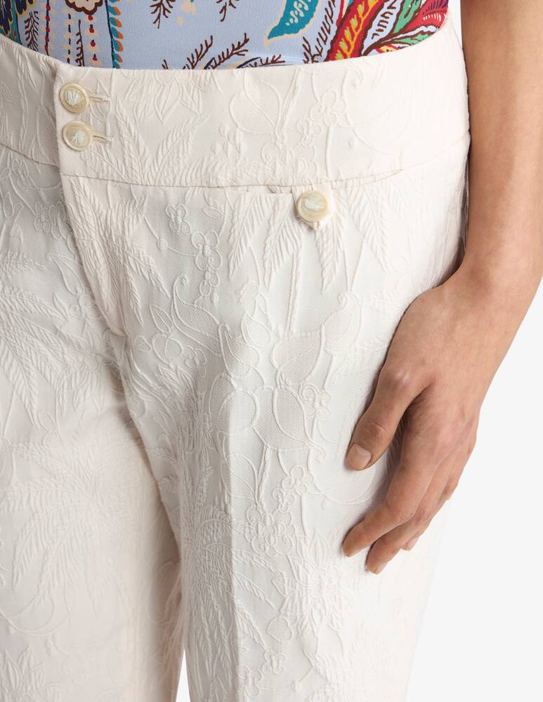 rinascente ETRO Pantaloni jacquard in misto cotone stretch con con pizzo rebrodé
