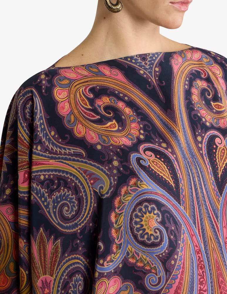 ETRO Silk poncho top with paisley dégradé motif - picture 4 ETRO Silk poncho top with paisley dégradé motif - picture 4