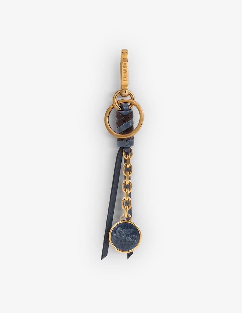 rinascente ETRO Charm in nappa con catena e moneta pegaso