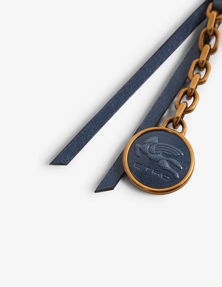 rinascente ETRO Charm in nappa con catena e moneta pegaso