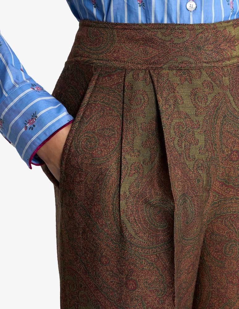rinascente ETRO Pantaloni jacquard in misto lana con motivo paisley