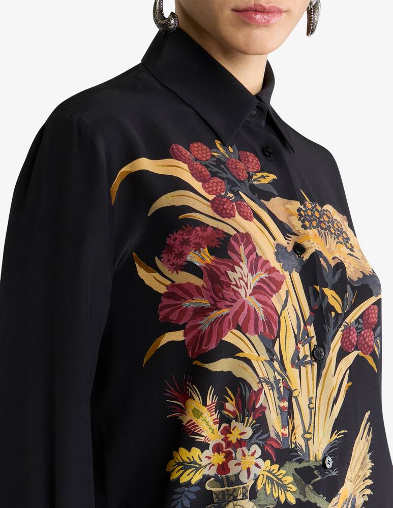 rinascente ETRO Silk shirt with placed front print