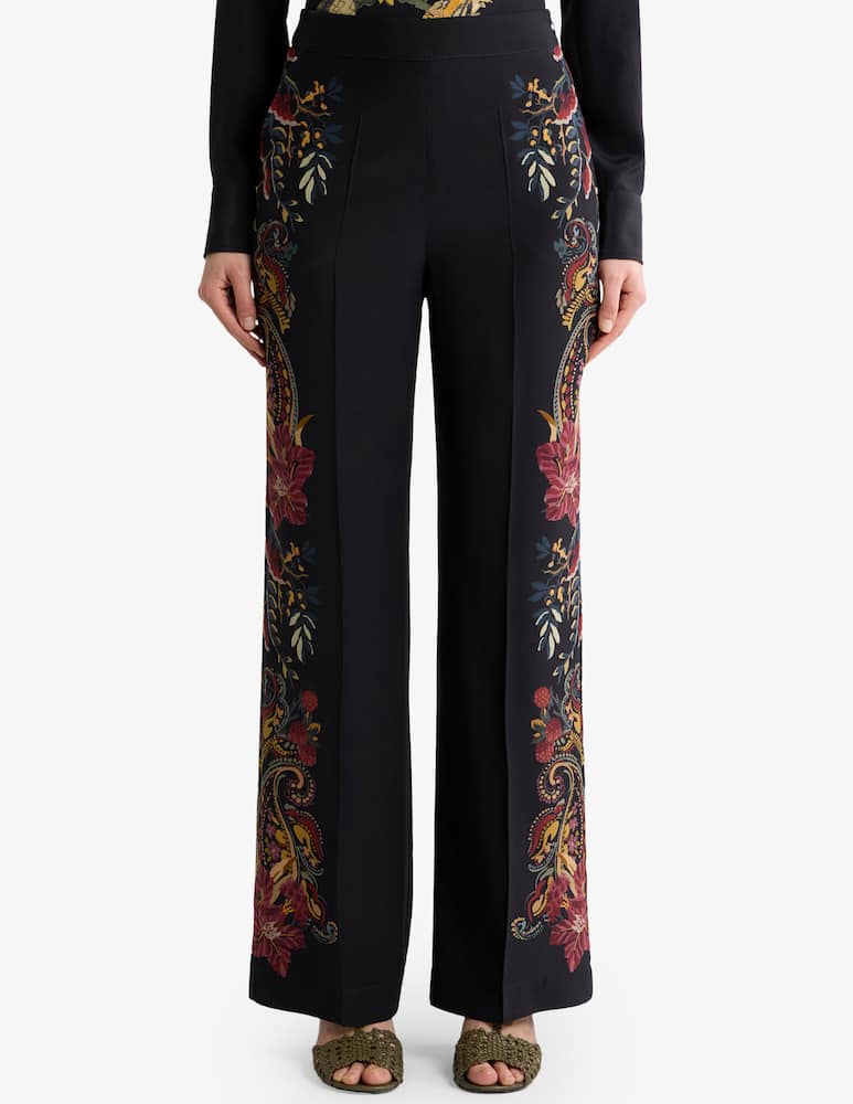 ETRO Silk trousers with placed floral paisley print - picture 2 ETRO Silk trousers with placed floral paisley print - picture 2