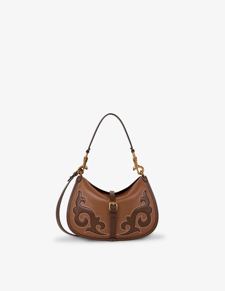rinascente ETRO Medium leather pony bag with texan embroidery