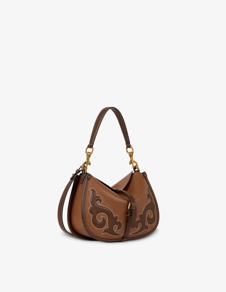 rinascente ETRO Medium leather pony bag with texan embroidery