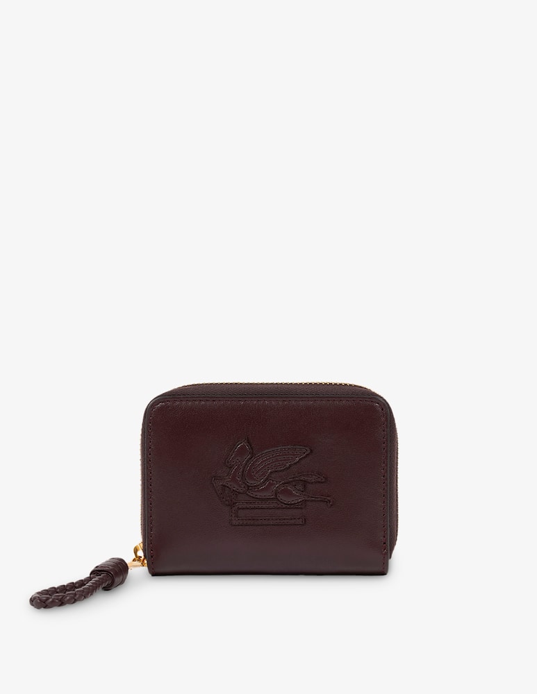 rinascente ETRO Portafoglio libra compatto zip around in pelle con pegaso