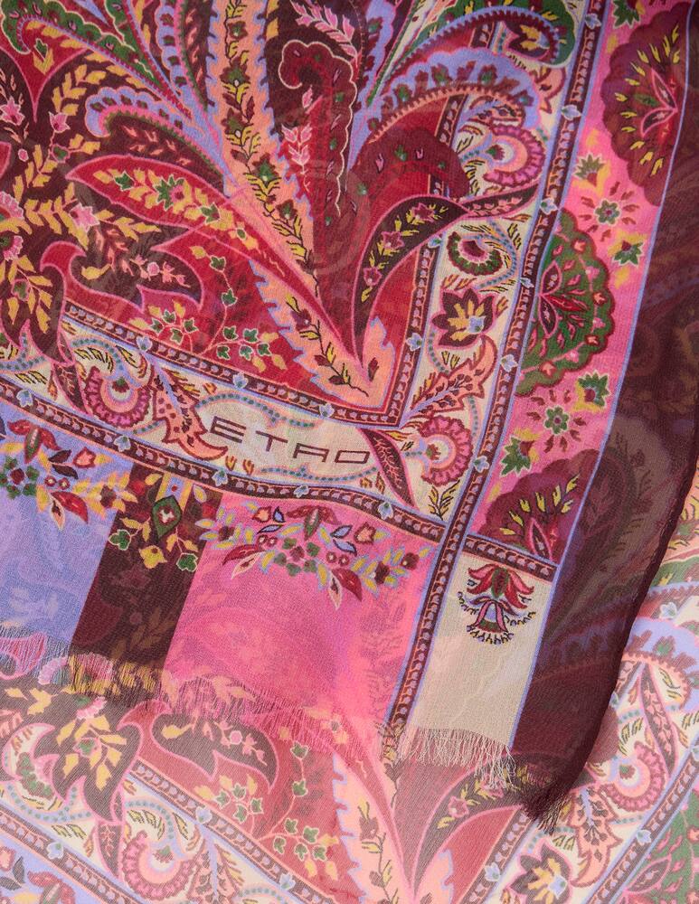 ETRO Silk scarf with floral leafy motif - picture 2 ETRO Silk scarf with floral leafy motif - picture 2