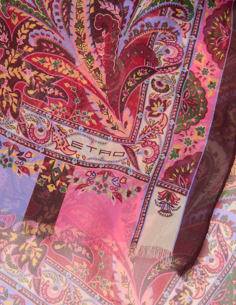 rinascente ETRO Silk scarf with floral leafy motif