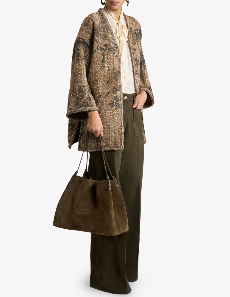 rinascente ETRO Bouclé kesa with flower and animal motif