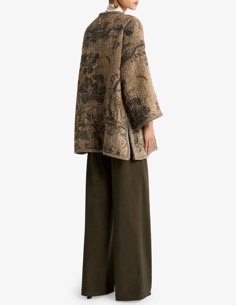 rinascente ETRO Bouclé kesa with flower and animal motif
