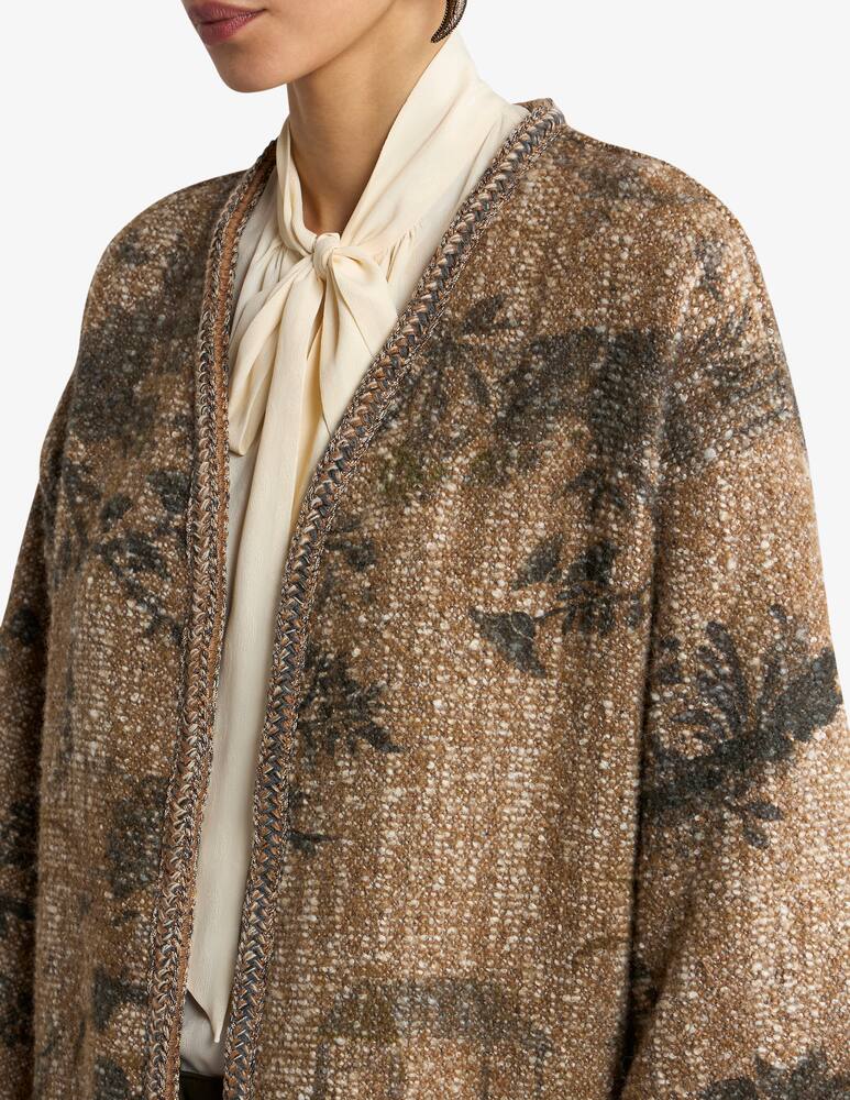 rinascente ETRO Bouclé kesa with flower and animal motif