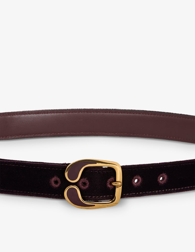 ETRO Cintura in velluto con fibbia paisley smaltata - immagine 2