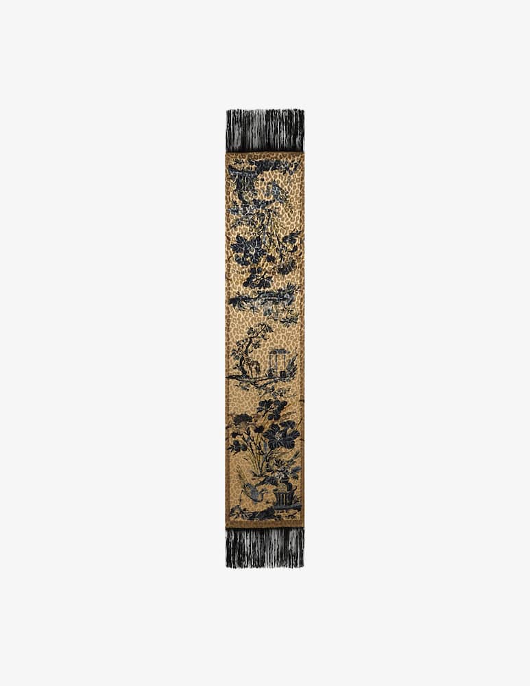 rinascente ETRO Silk-blend velvet scarf with leopard motif