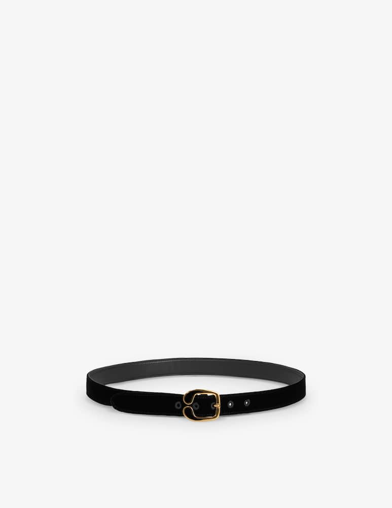 rinascente ETRO Velvet belt with enamelled paisley buckle