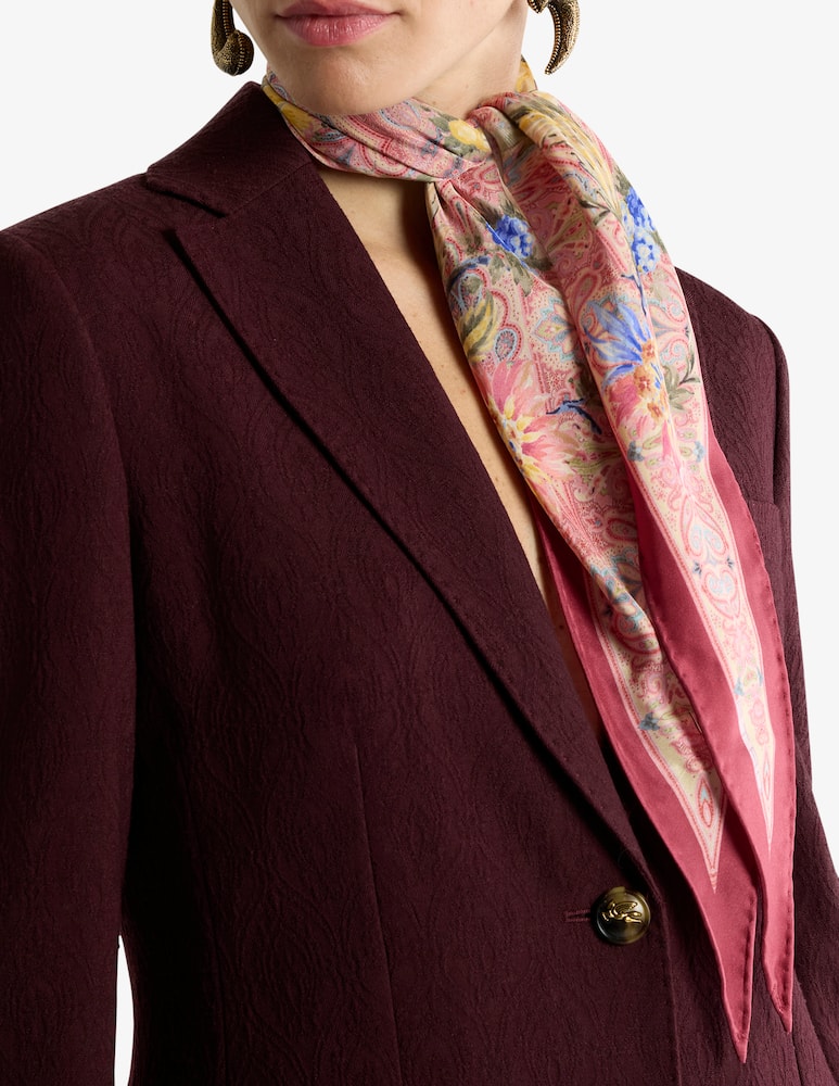 rinascente ETRO Foulard a rombo in seta con motivo paisley floreale