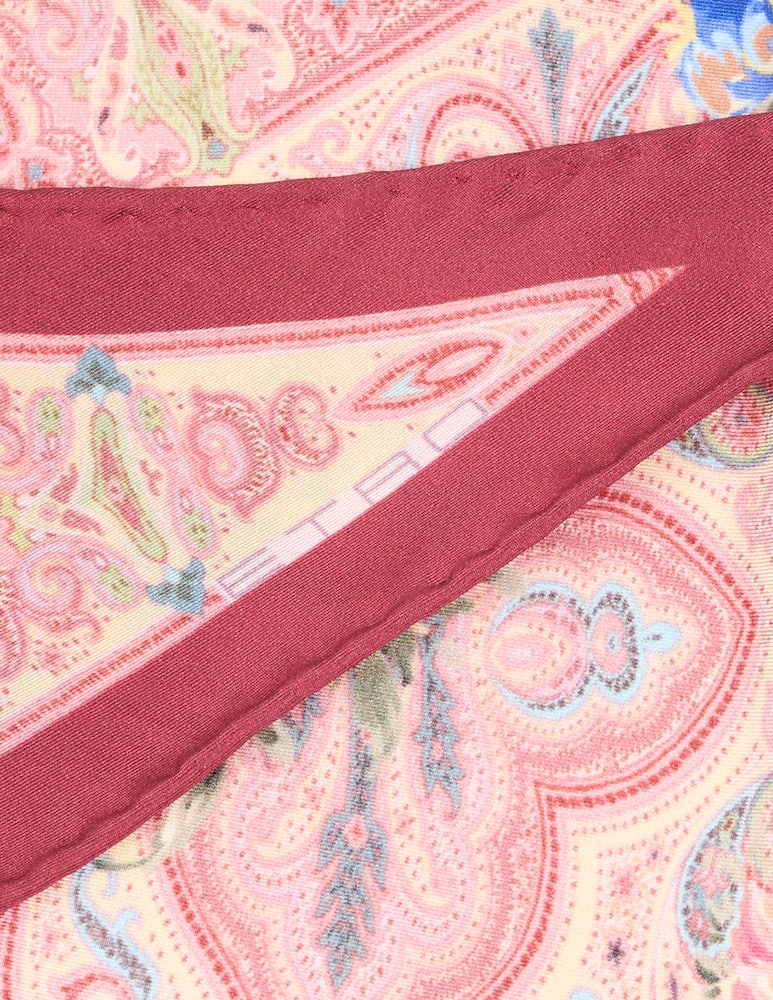rinascente ETRO Foulard a rombo in seta con motivo paisley floreale