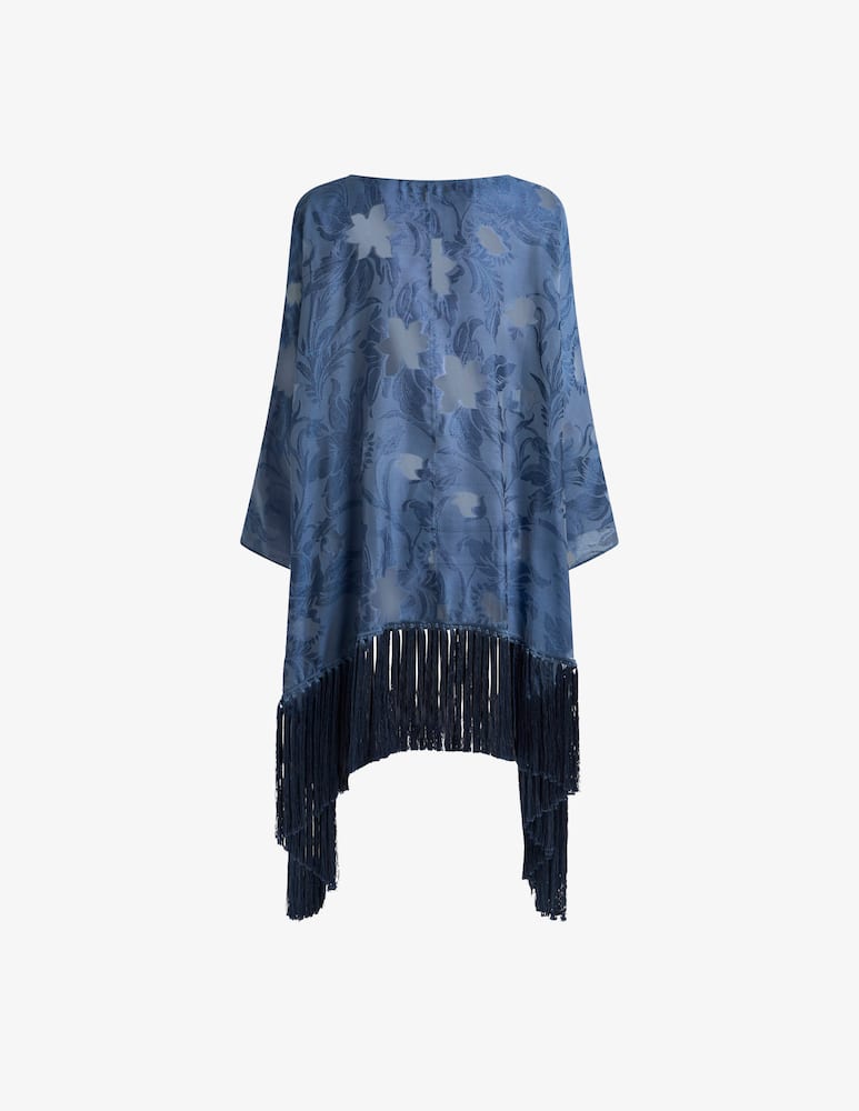 rinascente ETRO Caftano jacquard in seta con frange e motivo floreale