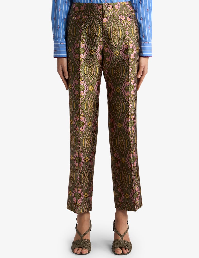 rinascente ETRO Pantaloni jacquard con motivo medaglioni floreali