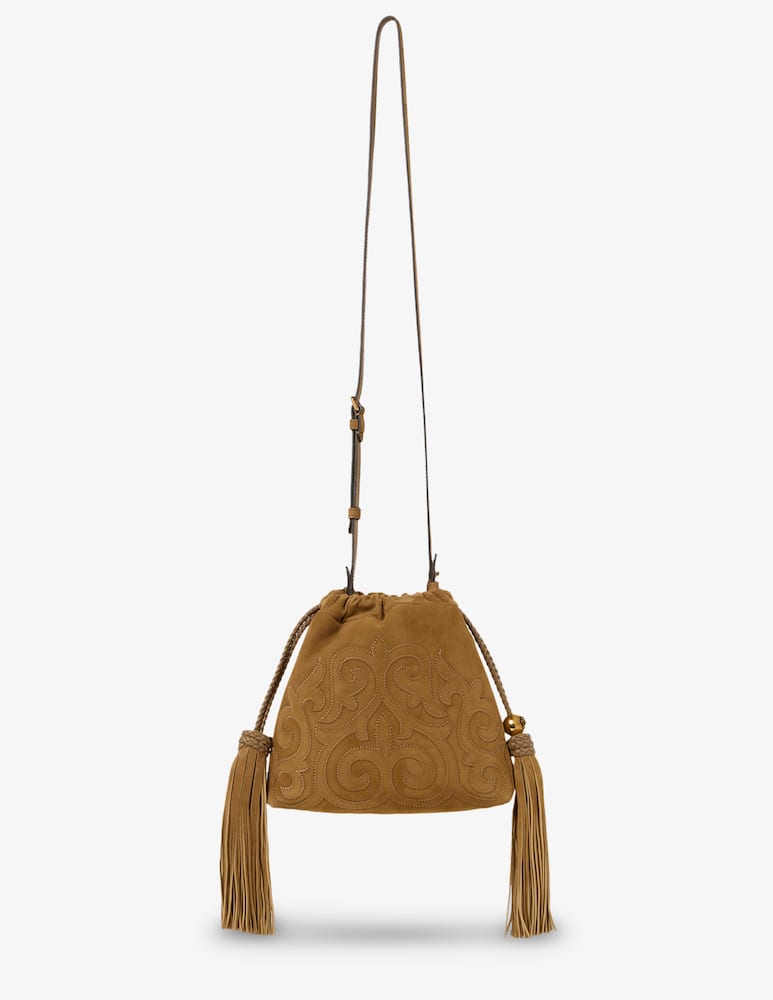 ETRO Mini suede kalispera bag with patch and tassels - picture 1 ETRO Mini suede kalispera bag with patch and tassels - picture 1