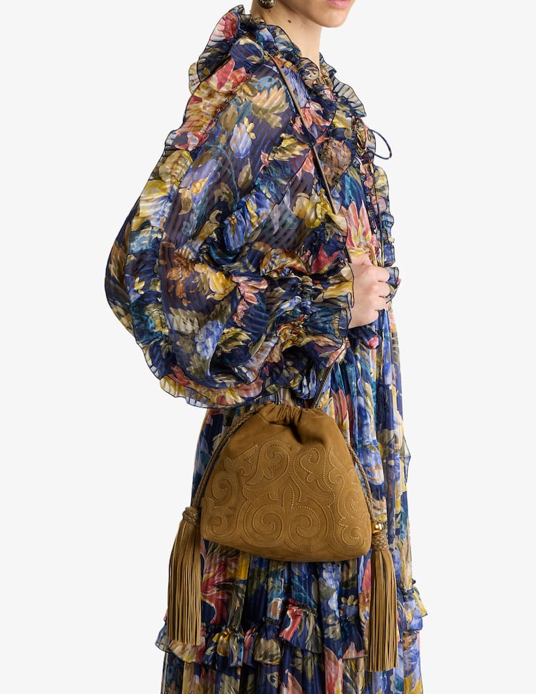 ETRO Mini suede kalispera bag with patch and tassels - picture 2 ETRO Mini suede kalispera bag with patch and tassels - picture 2