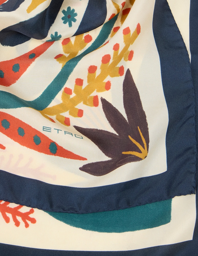 rinascente ETRO Foulard in twill di seta con stampa piazzata etro x tabby booth