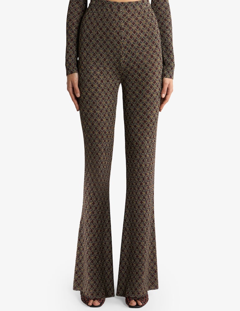 ETRO Fit-and-flare jacquard trousers with micro diamond motif - picture 1 ETRO Fit-and-flare jacquard trousers with micro diamond motif - picture 1
