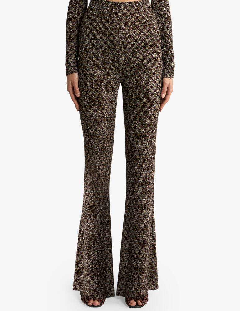 rinascente ETRO Fit-and-flare jacquard trousers with micro diamond motif