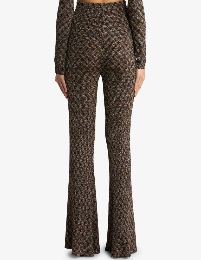rinascente ETRO Fit-and-flare jacquard trousers with micro diamond motif