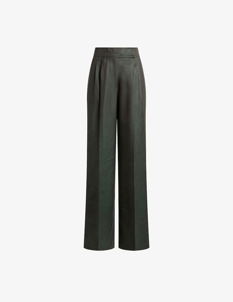 rinascente ETRO Wool jacquard trousers with pleats and paisley motif