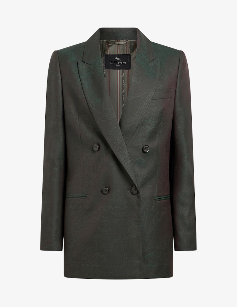 rinascente ETRO Double-breasted wool jacquard jacket with paisley motif