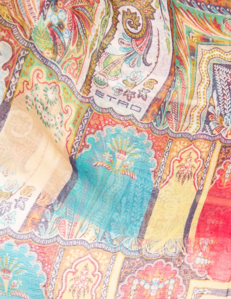 rinascente ETRO Scialle in misto modal con motivo paisley foliage