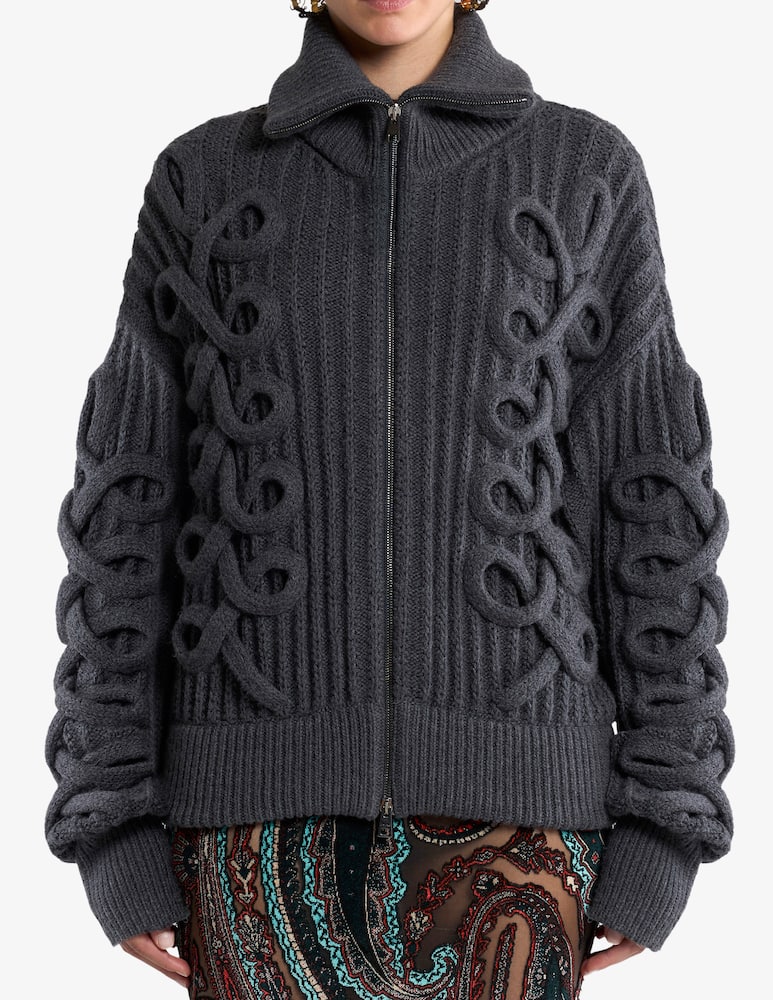 ETRO Ribbed zip-up cardigan - picture 1 ETRO Ribbed zip-up cardigan - picture 1